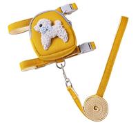 HoveeLuty Dog Backpack Harness, Cute Soft Dog Backpack with Adjustable Leash and Snack Bag for Small Dogs and Cats 2-10kg, Yellow Harness with with Pockets
