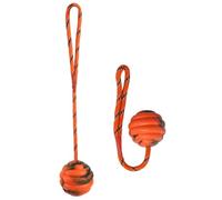 HoveeLuty Dog Ball on Rope 2Pcs Rubber Ball on Rope Dog Toy Interactive Training 12x2.4 Portable Teething Toys for Reward Fetch Play Training on Toy