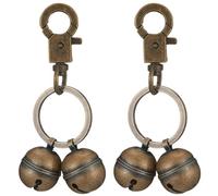 HoveeLuty Dog Bell for Collar 2Pcs Loud Brass Color Cat Bell with Clasp and Keyring Lightweight Pet Replacement Collar for Tracking Pet Supplies Supplies