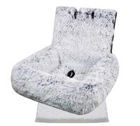 HoveeLuty Dog Car Seat Warm Plush Dog Booster Seat with Detachable Washable Cover Non-Slip Secure Pet Bed for Car Small/Medium/Large Breed, 43x23.6in, Grey Carseat Booster