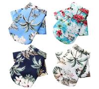 HoveeLuty Dog Hawaiian Shirts, 4PCS Breathable Short Sleeve Dog Shirts, Coconut Tree Pattern Summer Clothes, Outfits for 4.5-5.5kg Pet Clothes Outfits Summer