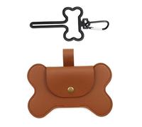 HoveeLuty Dog Poop Bag Dispenser, Leather Poop Bag Holder, Dog Waste Dispenser Brown, Rabbit Garbage Carrier for Walking Pet poo Pet holder