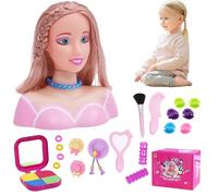 HoveeLuty Doll Head for Hair Styling 35Pcs/Set Simulated Styling Head Doll for Kids Imaginative & Makeup Learning Pretend Play Toys for Girls, Gifts for Girls, Set 3 Hair Model Kids