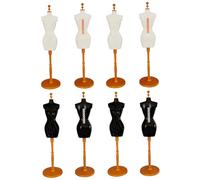 HoveeLuty Dress Form with Base 8Pcs 2.2x10.8in Dress Form Mannequin with Back Slot & Inserter Female Mannequin for Sewing, Clothes Design, White Gold + Black Gold