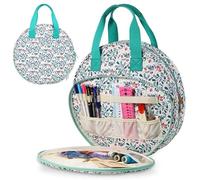 HoveeLuty Embroidery Project Bag 12.6in Aesthetic Multiple Pockets Embroidery Storage with Reinforced Handle Organizer Oxford Cloth Case for Floss Hoops Thread Storage Project Bag