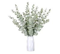 HoveeLuty Faux Eucalyptus Artificial Eucalyptus Leaves Stems Grey Green Plastic Faux Eucalyptus Branches for Home Wedding Decoration 20pcs 41cm