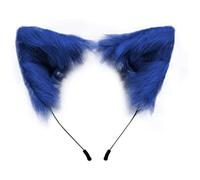 HoveeLuty Fox Wolf Cat Ears Headwear Costume Accessories Fox Ears Furry Ears Therian Ears for Halloween Christmas Cosplay Party (Blue)