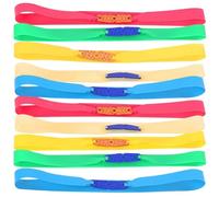 HoveeLuty Frameless Slingshot Bracelet 10 Pcs Flat Elastic Slingshot Replacement Bands Portable Cuttable with Microfiber Pouch Silent Rubber Sling Shot Tubing for Hunting, Randomly Colored