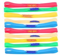 HoveeLuty Frameless Slingshot Bracelet 10 Pcs Flat Elastic Slingshot Replacement Bands Portable Cuttable with Microfiber Pouch Silent Rubber Sling Shot Tubing for Hunting, Randomly Colored