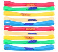 HoveeLuty Frameless Slingshot Bracelet 10 Pcs Flat Elastic Slingshot Replacement Bands Portable Cuttable with Microfiber Pouch Silent Rubber Sling Shot Tubing for Hunting, Randomly Colored