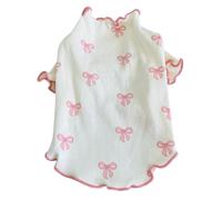 HoveeLuty Girl Dog Clothes XS Cute Bow Soft Small Puppy Clothes Comfort Breathable Stylish Dog Outfit for Teddy Bichon Yorkshire Pomeranian Cat Small Breed Pet Shirt