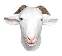 HoveeLuty Goat Mask 12in Realistic Eyes Antlers Latex Animal Mask Full Face Goat Costume Adult for Halloween, Christmas, Easter, Carnival, Costume Parties Latex Funny Deer