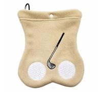 HoveeLuty Golf Ball Bag Plush Funny Golf Ball Sack Dual-Sided Embroidered Holder with Carabiner and Tee Holder Snap Button Pouch for 8 Balls and 12 Tees Shag Bag Pouch