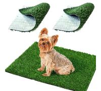 HoveeLuty Grass Pad for Dogs 2Pcs 18x23 Inch Dog Grass Pee Pads Breathable Non-Shedding Turf Deodorant Washable Dog Training Pads with Drainage Pee Fake Turf