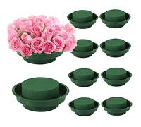 HoveeLuty Green Flower Foam DIY Flower Arrangement Kit Oasis Floral Foam Base with Bowl Green Round Wet & Dried Florist Foam for Wedding Table Decor Craft Supplies 10Pcs