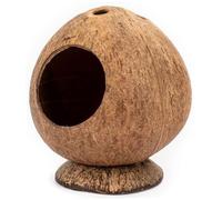 HoveeLuty Hamster House 5.3x4.7in Coconut-Shaped Hamster Hide with Stable Base & 2.2in Hole Natural Breathable Hideout Decorative Restful Hut for Cage Stuff Hide