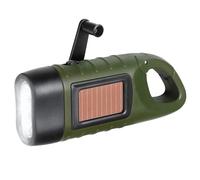 HoveeLuty Hand Crank Flashlight LED Emergency Solar Powered Flashlight Handheld with Crank for Survival Gear Outdoor Camping Hiking Backpack Safety Army Green Emergency
