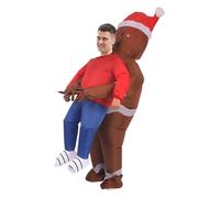 HoveeLuty Inflatable Costume Adult Gingerbread Man Costume Funny Blow up Outfit for Xmas Cosplay Party Inflatable Adult Gingerbread Man