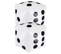 HoveeLuty Inflatable Dice 2PCS 11.8x11.8 Inch Big Dice PVC Large Blow up for Indoor Outdoor Beach Pool Party Game White Large Party Games Big