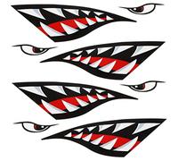 HoveeLuty Kayak Stickers Shark Mouth Kayak Canoe Fishing Reflective Decals Car Cute Sticker 4PCS pvc decals car graphics stickers boat reflective decalskayak