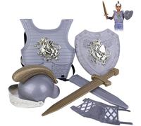 HoveeLuty Kids Knight Costume 5Pcs/Set Dragon Medieval Knight Costume Kids Dress Up Costumes for Role Play, Cosplay, Halloween for Medieval Armor