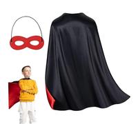 HoveeLuty Kids Superhero Capes with Mask, 27.56 inch Double-Sided Cape and Masks for Kids, Ideal for Halloween, Cosplay, and Parties Red Costume Cape