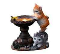 HoveeLuty LED Cat Garden Ornament Waterproof Solar Garden Light Resin Garden Statues for Outdoor Garden Decoration 2 Cats Bunny Statue Decor Solar Garden Decor Rabbit Lamp Rabbit Garden Statue