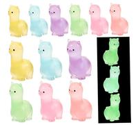 HoveeLuty Luminous Mini Resin Animals, 12pcs Glow in The Dark Alpaca Figurines for DIY Fairy Garden, Tiny Resin Figures in 6 Colors for Micro Landscape Desktop Decoration Small Animal Figurines