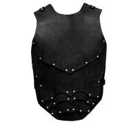 HoveeLuty Medieval Costume Men PU Leather Armor Adjustable Chest Armor, Viking Warrior Chest Plate, Black Retro Knight Body for LARP Halloween Cosplay Party plate leather men