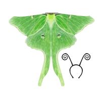 HoveeLuty Moth Costume, Chiffon Halloween Adult Butterfly Costume, Moth Cape Shawl with Headband for Halloween Party, 70.9x57.1in Butterfly Cape Antenna Headband Costumes