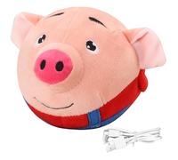 HoveeLuty Moving Dog Toy Bouncing Sound Interactive Dog Toys USB Rechargeable Active Ball Cartoon Pig Self Moving Ball Washable Giggle for Style 1 Giggle for Interactive Toys