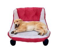 HoveeLuty Plush Dog Bed Christmas Sleigh Dog Couch with Backrest for Holiday Inndor Outdoor Decor 23.6x15x11 Inch Bed Couch Fluffy Cute