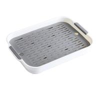 HoveeLuty Rabbit Litter Box Dual Layer PP Bunny Litter Box Rectangular Rabbit with Handle Spacious Smooth 11x7x2 Inch Small Animal for Guinea Pig & More Bunny
