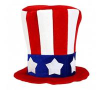HoveeLuty Red White and Blue Hat, Soft Patriotic Hat Tree Topper Easy Install 4th of July & Memorial Day Decorations