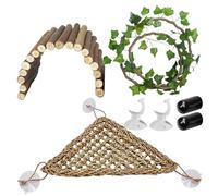 HoveeLuty Reptile Climbing DecorReptile Tank Accessories Include Reptile Hammock, Climbing Branch & Bridge, Realistic Flexible Vines with Suction Cup for Hiding Bridge Tank Accessories