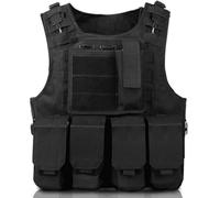 HoveeLuty Security Vest Adjustable Airsoft Vest Lightweight Paintball Quick Release Plate Carrier Comfort Police Multifunctional Outdoor for Train Game Paintball Outdoor
