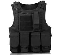HoveeLuty Security Vest Adjustable Airsoft Vest Lightweight Paintball Quick Release Plate Carrier Comfort Police Multifunctional Outdoor for Train Game Paintball Outdoor