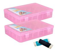 HoveeLuty Sewing Thread Storage Holds 42 Spool 2PCS Thread Holder Empty Visible Cotton Reel Storage Plastic Leakproof Sewing Box for Embroidery Spools Style 2 Holder Cotton Reel Box