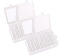 HoveeLuty Sewing Thread Storage Holds 42 Spool 2PCS Thread Holder Empty Visible Cotton Reel Storage Plastic Leakproof Sewing Box for Embroidery Spools Transparent Cotton Reel Box