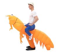 HoveeLuty Shrimp Costume Funny Ride on Inflatable Costume for Men Women Halloween Holiday Cosplay Party Blow up Inflatable Funny Halloween Costumes