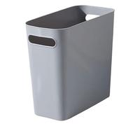 HoveeLuty Slim Trash Can, Open Top Plastic Rectangular Bin, 10.8x9.8x5 inch Small Waste Basket, 7L Capacity, Grey Trash Bin with Handles for Bathroom Office Bedroom Kitchen Narrow Bathroom Trash Can