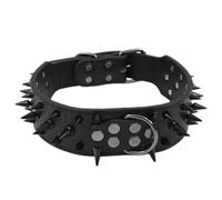 HoveeLuty Spiked Dog Collar Adjustable Wide & Large Rivet PU Leather Dog Collar Cool for Medium Large Breed Studded for Dogs