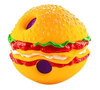 HoveeLuty Squeaky Ball for Dogs 5.5Inch Hamburger Shape Interactive Dog Ball Bite-resistant Indestructible Dog Fun Wiggle Toy for Relieve Anxiety, Exercise Wiggle Toy Interactive