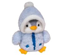 HoveeLuty Stuffed Penguin 9.84in Little Cute Soft Stuffed Penguin Plush Toy with Fuzzy Fleece Jacket and Hat Gifts for Boys Girls Birthday Sky-blue Plush Valentines Baby