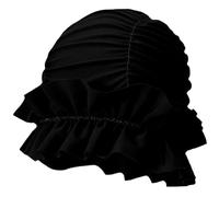 HoveeLuty Swim Cap, Elastic Breathable Swim Turban with Ruffled Edges, Nylon Curved Waterproof Cap for Women Women Adult for Braids and Dreadlocks Turban