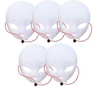HoveeLuty White Mask, 5PCS PVC Big Eye Fursuit Head Mask with Strap, DIY to Paint Costume, Funny Cosplay for Kawaii Masquerade Halloween Furry Therian Furry Head
