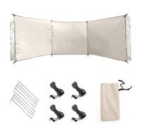 HoveeLuty Wind Screen 98x28in Foldable Wind Blocker 210d Silver Coating Camping Windbreaks with Grommet 3 Panel Screen for Outdoor Beach Lawn Privacy Blocker Camping Windbreaks