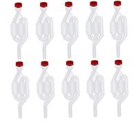 HoveeLuty Wine Fermentation Airlock Kit Stopper Exhaust Valve High Transparent S Shape for Brew Beer Wine Making 10PCS Red