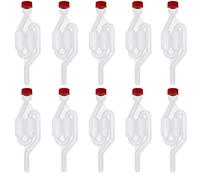 HoveeLuty Wine Fermentation Airlock Kit Stopper Exhaust Valve High Transparent S Shape Wine Fermentation Kit Wine Airlock Stopper Fermentation Brewing Airlock for Brew Beer Wine Making 10PCS Red
