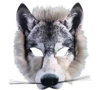 HoveeLuty Wolf Mask, Half-Face Animal Mask with Elastic Strap, Furry Therian, 8.3x6.7x3.2 Funny Cosplay Costume for Masquerade Party Therian Furry